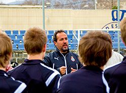 Train with FC Barcelona's and Espanyol's academies on football camp in Barcelona